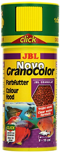 JBL Alleinfutter für große farbenprächtige Aquarienfische, Granulat 250 ml, NovoGranoColor 30104 - 1
